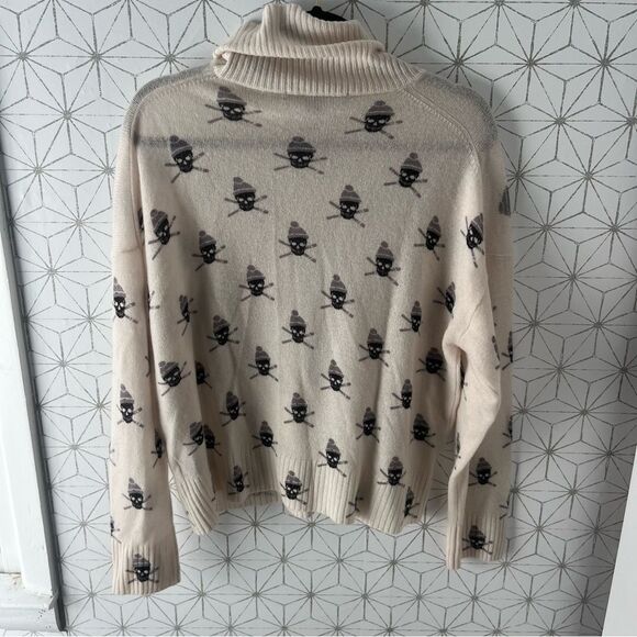 Skull Cashmere Skiing Skulls Turtleneck Sweater - Picture 4 of 6